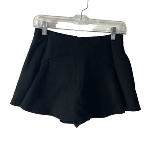 Seek the Label Faux Suede Skort Women's S Black Stretch Mini Skirt EUC
